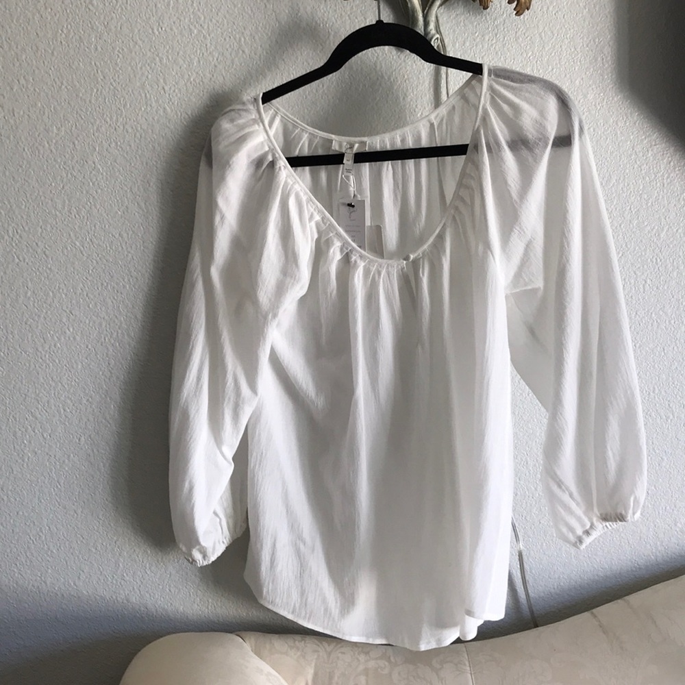 NWT Joie top with gathered sleeves